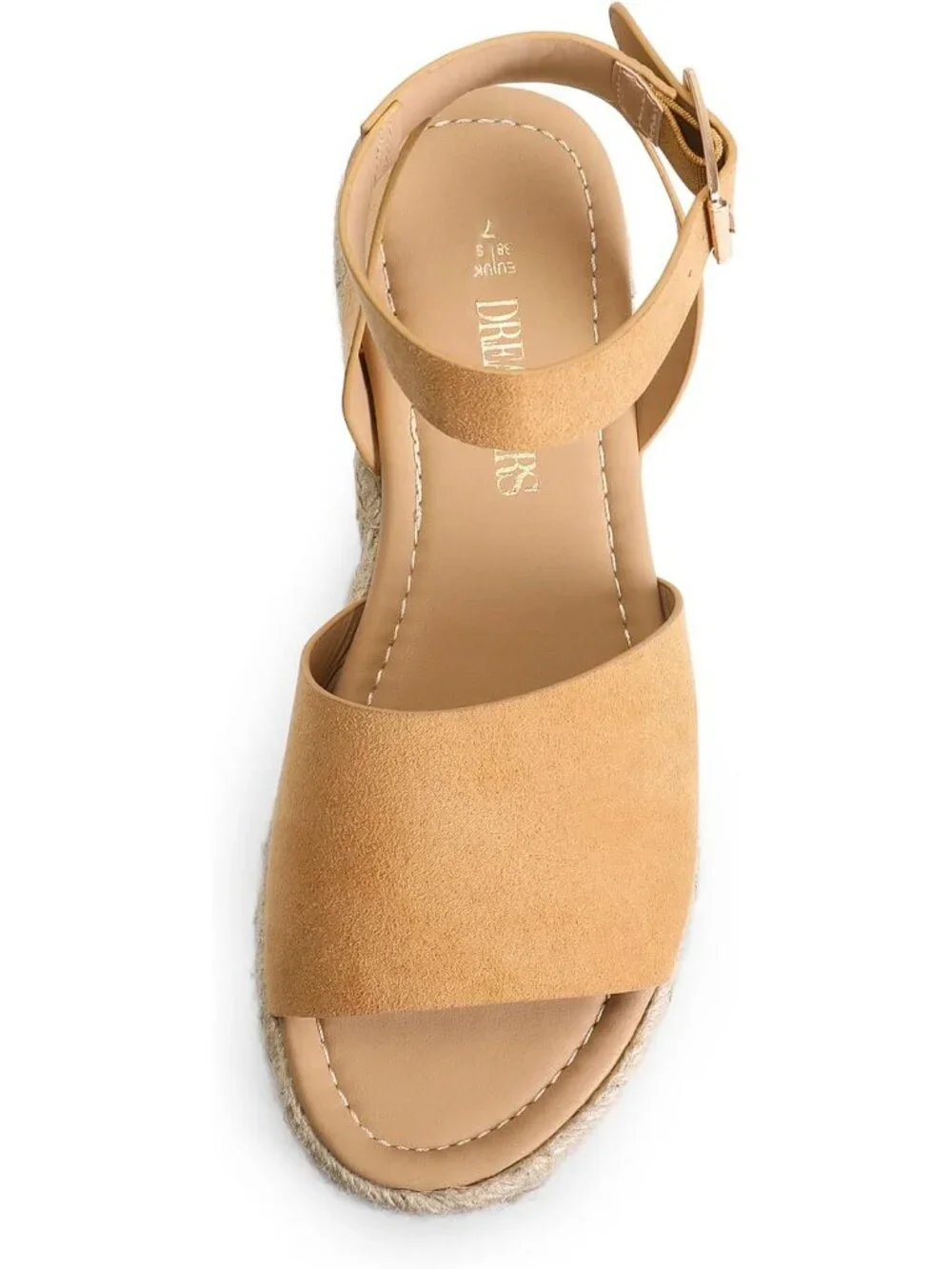 Women's Camal Comfortable Platform Espadrilles Ankle Strap Wedge Sandal Shoes